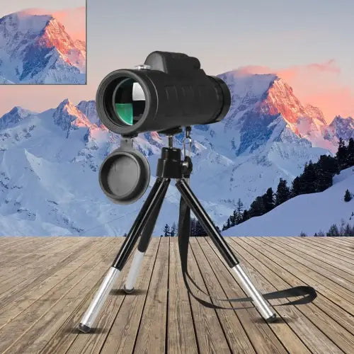 Compact Monocular Telescope with Compass & Tripod Clip